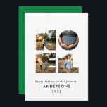 Cartão De Festividades Noel Christmas bold 4 foto simples Holiday<br><div class="desc">Divertimento brilhante e colorido Noel Natal design de 4 fotos no feriado. Vias de cores vermelhas,  verdes,  marinhos azuis,  pretas e cor-de-rosa disponíveis.</div>