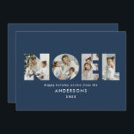 Cartão De Festividades Noel Christmas bold 4 foto simples Holiday<br><div class="desc">Divertimento brilhante e colorido Noel Natal design de 4 fotos no feriado. Vias de cores vermelhas,  verdes,  marinhos azuis e cor-de-rosa disponíveis.</div>