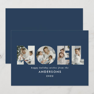 Cartão De Festividades Noel Christmas bold 4 foto simples Holiday