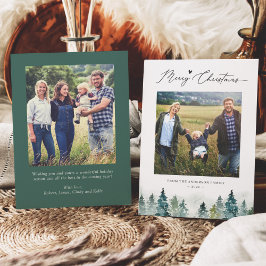 Cartão De Festividades Noel Natural: Pine Forest 2 Foto Feliz Natal
