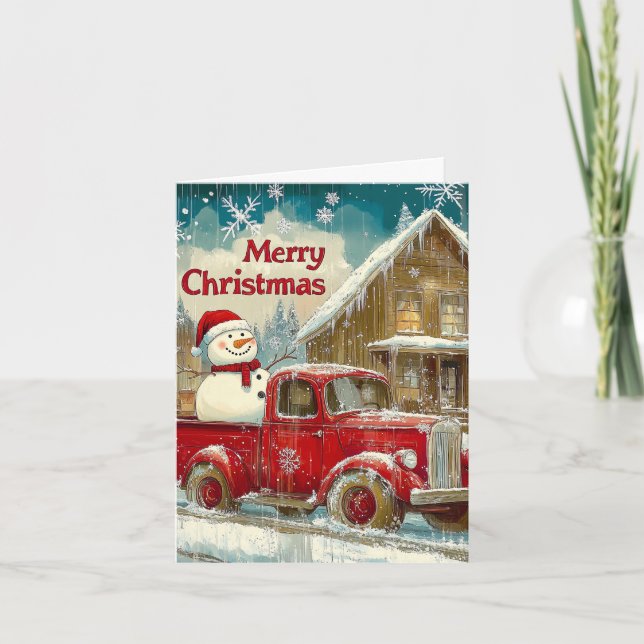 Cartão De Festividades Noel nostálgico (Frente)