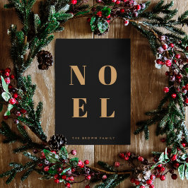 Cartão De Festividades Noel preto e Dourado | Trendy Na moda Natal