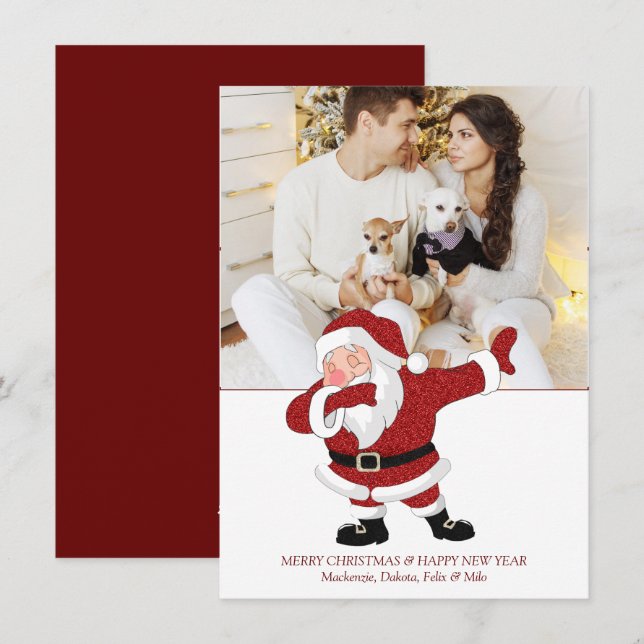 Cartão De Festividades Noel Vermelho| Feriado divertido Humor XMAS (Frente/Verso)