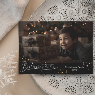 Cartão De Festividades Noir Chic Acredita na magia do natal