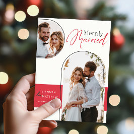 Cartão De Festividades Noite de Feriado Casado Vermelho Negro