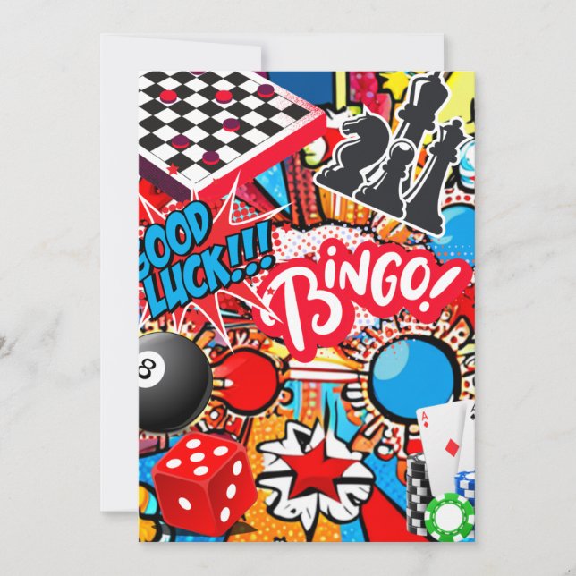 Cartão De Festividades Noite de jogo (Frente)