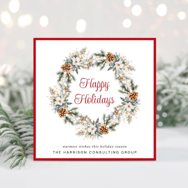 Cartão De Festividades Noite de Natal de Aquarela de Negócios Elegante (Spread the joy of the season and strengthen business relationships with our elegant holiday card)