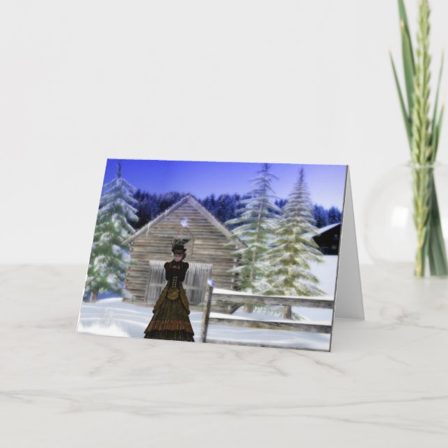 Cartão De Festividades Noite do inverno (Frente)