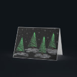 Cartão De Festividades Noite do inverno<br><div class="desc">Noite nevado Doodled mão do inverno</div>