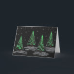 Cartão De Festividades Noite do inverno<br><div class="desc">Noite nevado Doodled mão do inverno</div>