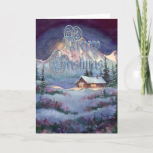 CARTÃO DE FESTIVIDADES NOITE LOG CABIN POR SHARON SHARPE