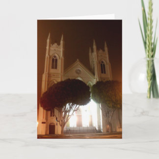 Cartão De Festividades Noite nevoenta na praia norte, St Francis de