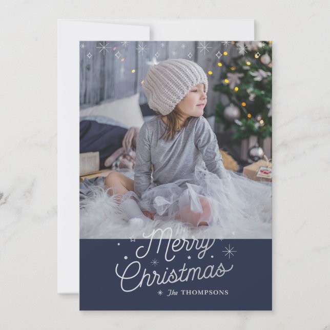 Cartão De Festividades NOITE SANTAMENTE/cartões de foto de Natal de O (Frente)