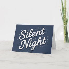 Cartão De Festividades Noite Silenciosa de Natal Retro Script