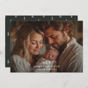 Cartão De Festividades Noite silenciosa, foto elegante e moderna de Natal