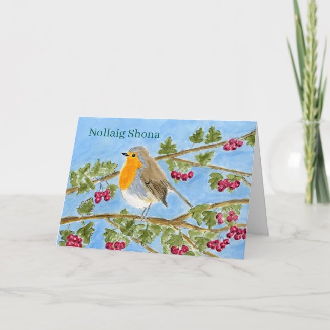 Cartão De Festividades Nollaig Shona Christmas Card (Frente)