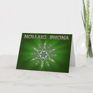 Cartão De Festividades Nollaig Shona (Feliz Natal)Verde