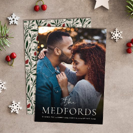 Cartão De Festividades Nome Clássico da Família Floral Back | Foto