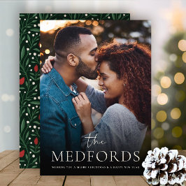 Cartão De Festividades Nome Clássico da Família Floral Back | Foto