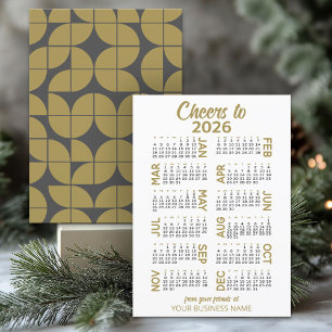Cartão De Festividades Nome da Empresa da Cinza Dourada MCM do Calendário