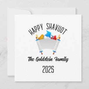 Cartão De Festividades Nome da Família Personalizada de Feriado Judaico S