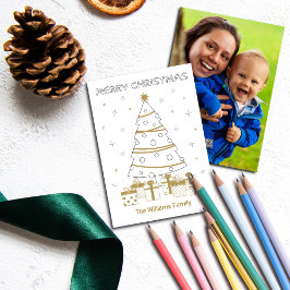 Cartão De Festividades Nome de Foto de Natal - Coloração Personalizada de