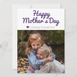 Cartão De Festividades Nome de Foto do Dia das Mães Moderno Simples e Ele