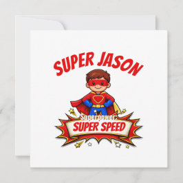 Cartão De Festividades Nome de Super-Herói Personalizado para Crianças