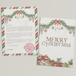 Cartão De Festividades Nome e endereço personalizados Carta de papais noe<br><div class="desc">Torne o Natal mais mágico com esta carta personalizada de Papai Noel, perfeita para crianças surpreendentes na véspera de Natal ou como parte de uma contagem regressiva de adversários. Este cartão festivo apresenta um hetero de mensagem quente e fácil de ler dos próprios Papais noeis, mencionando a Lista Nice, o...</div>
