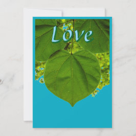 Cartão De Festividades Nome Personalizado Amor Verde Coração Folha Foto