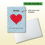 Cartão De Festividades Nome personalizado do coração vermelho romântico<br><div class="desc">Personalize este cartão com o nome de alguém especial. Sorrisos e felicidade, calor e amor: que melhor maneira de expressar seus sentimentos? Um grande coração vermelho com um grande sorriso ilustra a legenda "Você faz meu coração sorrir" ou você pode editar isso para sua própria saudação. Dois pares de corações...</div>