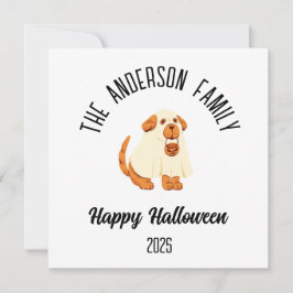 Cartão De Festividades Nome Personalizado do Fantasma Fantasma do Cachorr