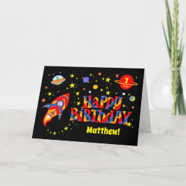 Cartão De Festividades Nome Personalizado e Aniversário de Idade com Cart