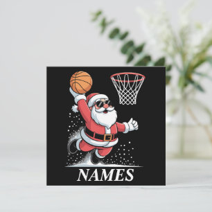 Cartão De Festividades Nome Personalizado Natal Papai Noel Dunking Basque