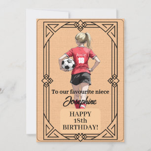 Cartão De Festividades Nome Personalizado Número e Texto Aniversário Fute
