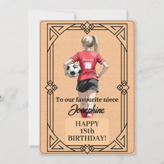 Cartão De Festividades Nome Personalizado Número e Texto Aniversário Fute
