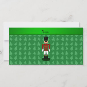 Cartão De Festividades Nome personalizado nutcracker verde árvores de Nat