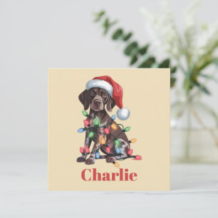 Cartão De Festividades Nome Personalizado Pointer Alemão de Cabelo Curto 