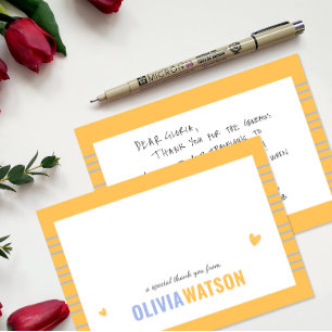 Cartão De Festividades Nome Personalizado Stripe Agradecemos Sua Apreciaç