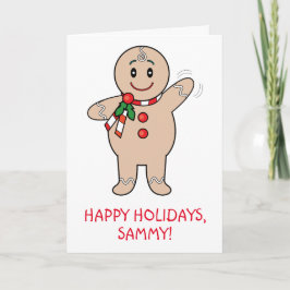 Cartão De Festividades Nome personalizável do neto Gingerpão