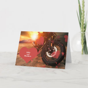 Cartão De Festividades Nomes de Casal Moto Dia dos Namorados Temático
