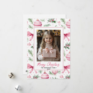 Cartão De Festividades Nomes de Ornamento e Arcos Rosa Personalizados Nom