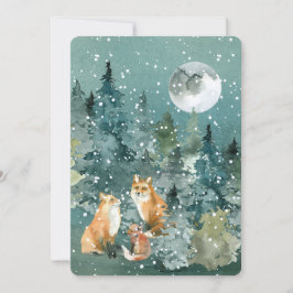 Cartão De Festividades Nomes de Pet da Família Woodland Fox Personalizado