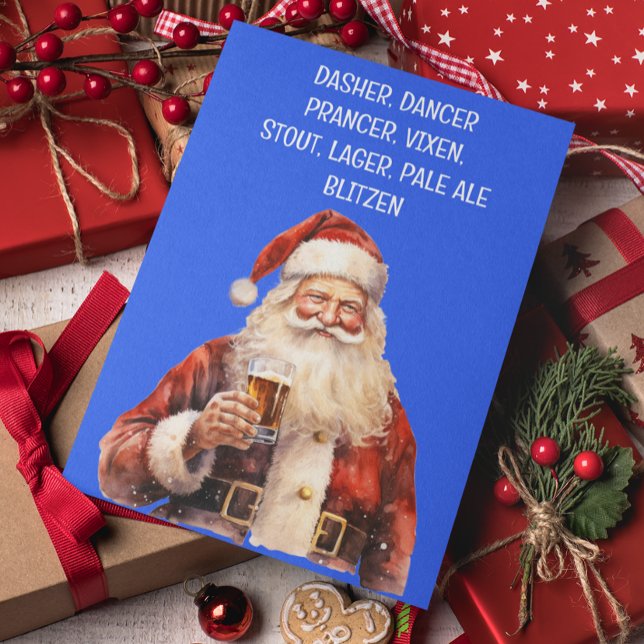 Cartão De Festividades Nomes Engraçados de Rena de Natal Cerveja (Criador carregado)