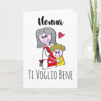 Nonna ti voglio bene Biglietto di auguri