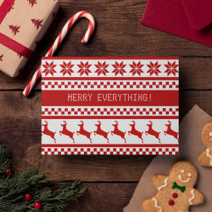 Cartão De Festividades Nórdico Impressão Reindeer Red Feliz Tudo Feriado