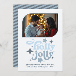 Cartão De Festividades Northern Light Modern Blue Christmas Photo