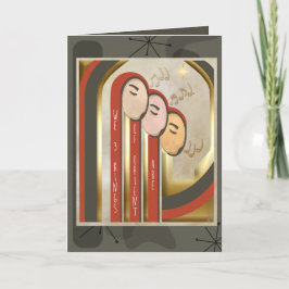 Cartão De Festividades Nós 3 reis - Natal do art deco personalizado