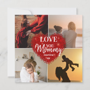 Cartão De Festividades Nós Amamos Você Mamãe Dia das Mães Personalizado C