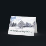 CARTÃO DE FESTIVIDADES NÓS DESEJAMOS-LHE UMA FELIZ CHRISTMAS/CUSTOMIZABLE<br><div class="desc">ESTE CARTÃO DE NATAL (FOTOGRÁFICO) CUSTOMIZÁVEL MOSTRA QUE UMA PAISAGEM BRANCA APÓS UMA NEVE ATRASADA COBRIU O PARQUE QUE COBRE MUITAS ÁRVORES E TERRAS. CÉU AZUL COM NUVENS BRANCAS ACIMA. TEXTO NA PARTE DIANTEIRA: "NÓS DESEJAMOS-LHE O FELIZ NATAL" E O TEXTO DO INTERIOR: "(SEU NOME DE FAMÍLIA)". ISTO PODE SER...</div>